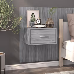 vidaXL Table de chevet murale Sonoma gris - TU