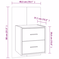 VidaXL 816958 Table de nuit et table de chevet Chêne - Vue supplémentaire 8