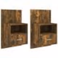 vidaXL Tables de chevet murales 2 pcs Chêne fumé - TU