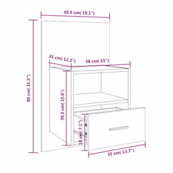 VidaXL 816966 Table de nuit et table de chevet Chêne - Vue supplémentaire 8