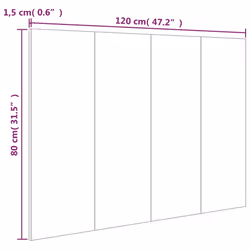 VidaXL 816971 tête de lit et pied de lit Gris, Chêne - Vue supplémentaire 7