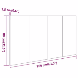 VidaXL 816974 tête de lit et pied de lit Gris, Chêne - Vue supplémentaire 7