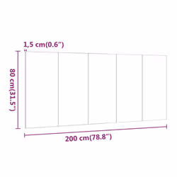 VidaXL 816977 tête de lit et pied de lit Gris, Chêne - Vue supplémentaire 7