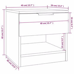 VidaXL 817045 Table de nuit et table de chevet Chêne - Vue supplémentaire 7