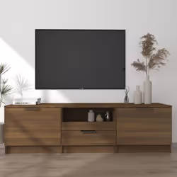 vidaXL Meuble TV Chêne marron 140x35x40 cm Bois d'ingénierie