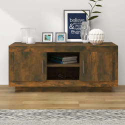 vidaXL Meuble TV chêne fumé 102x35x45 cm bois d'ingénierie