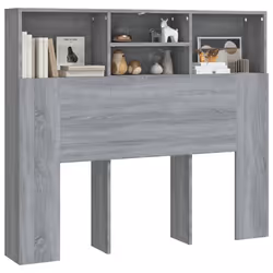 VidaXL 817247 tête de lit et pied de lit Gris, Chêne - Vue supplémentaire 4