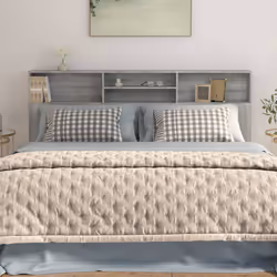 VidaXL 817259 tête de lit et pied de lit Gris, Chêne - Vue supplémentaire 5