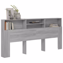 VidaXL 817262 tête de lit et pied de lit Gris, Chêne - Vue supplémentaire 6