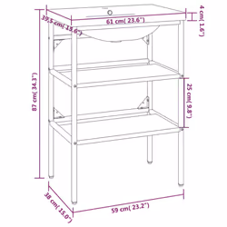VidaXL 3101374 miroir de salle de bain et armoire de rangement pour évier - Vue supplémentaire 6
