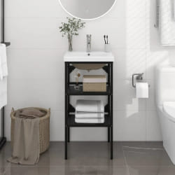 Cadre de lavabo salle de bain Vidaxl - Noir