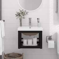 VidaXL 3101382 miroir de salle de bain et armoire de rangement pour évier
