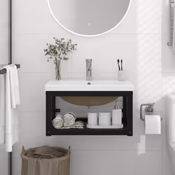 VidaXL 3101383 miroir de salle de bain et armoire de rangement pour évier - Vue supplémentaire 2
