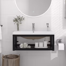 VidaXL 3101384 miroir de salle de bain et armoire de rangement pour évier