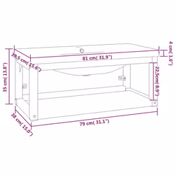 VidaXL 3101384 miroir de salle de bain et armoire de rangement pour évier - Vue supplémentaire 7