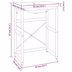 VidaXL 3101386 miroir de salle de bain et armoire de rangement pour évier - Vue supplémentaire 7