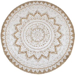 Vidaxl - Tapis de sol Jute tressée imprimée 210 cm Rond