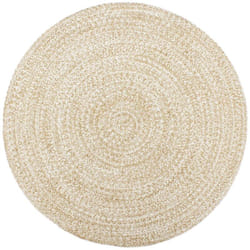 Vidaxl - Tapis fait à la main Jute Blanc et marron 180 cm