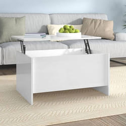 vidaXL Table basse Blanc brillant 80x555x415 cm Bois dingénierie 809680