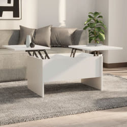vidaXL Table basse blanc 80x50x42,5 cm bois d'ingénierie - TU