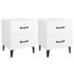 vidaXL Tables de chevet 2 pcs Blanc 40x35x47,5 cm - TU