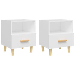 vidaXL Tables de chevet 2 pcs Blanc 40x35x47 cm - TU