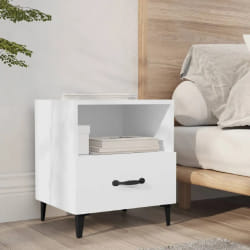 vidaXL Table de chevet Blanc Bois d'ingénierie - TU