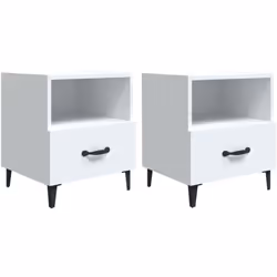 VidaXL 812025, Blanc, Métal, Bois, 400 mm, 350 mm, 475 mm, 2 pièce(s)