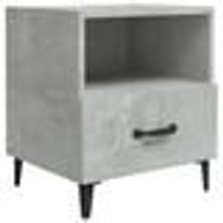 vidaXL Table de chevet Gris béton Bois d'ingénierie - TU