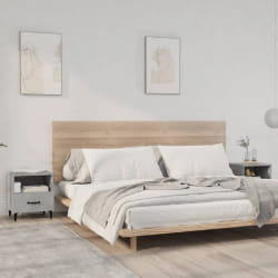vidaXL Tables de chevet 2 pcs Gris béton Bois d'ingénierie - TU