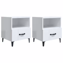 VidaXL 812037, Blanc, Métal, Bois, 400 mm, 350 mm, 475 mm, 2 pièce(s)