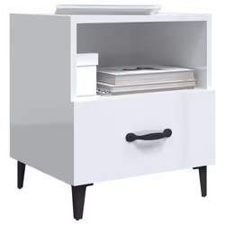 VidaXL 812037 Table de nuit et table de chevet Blanc - Vue supplémentaire 7