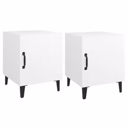 VidaXL 812061, Blanc, Métal, Bois, 400 mm, 400 mm, 500 mm, 2 pièce(s)