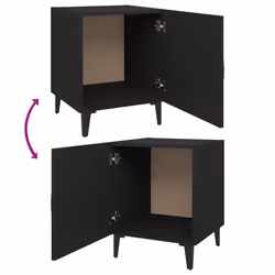 VidaXL 812063 Table de nuit et table de chevet Noir - Vue supplémentaire 6