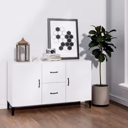 vidaXL Buffet blanc brillant 100x36x60 cm bois d'ingénierie