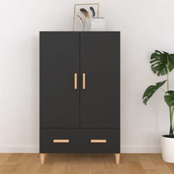 Vidaxl - Buffet haut noir 70x31x115 cm bois d'ingénierie
