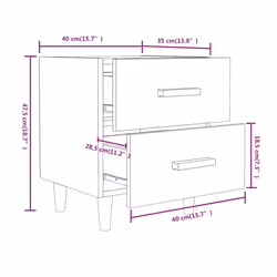 VidaXL 817286 Table de nuit et table de chevet Chêne - Vue supplémentaire 7