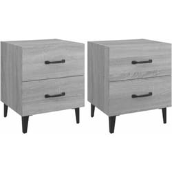 vidaXL Tables de chevet 2 pcs Sonoma gris 40x35x47,5 cm - TU