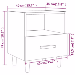 VidaXL 817298 Table de nuit et table de chevet Chêne - Vue supplémentaire 7