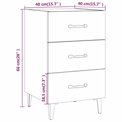 VidaXL 817324 Table de nuit et table de chevet Chêne - Vue supplémentaire 8