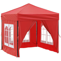 Vidaxl - Tente de réception pliable avec parois Rouge 2x2 m