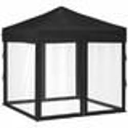 vidaXL Tente de réception pliable avec parois Noir 2x2 m - TU