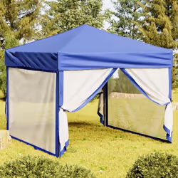 vidaXL Tente de réception pliable avec parois Bleu 3x3 m - TU