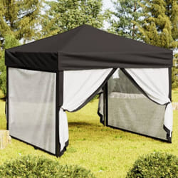 Tente de réception pliable avec parois Noir 3x3 m vidaXL