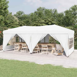 vidaXL Tente de réception pliable avec parois Blanc 3x6 m