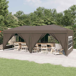 Vidaxl - Tente de réception pliable avec parois Taupe 3x6 m
