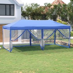 Vidaxl - Tente de réception pliable avec parois Bleu 3x6 m