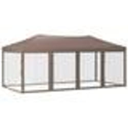 vidaXL Tente de réception pliable avec parois Taupe 3x6 m - TU