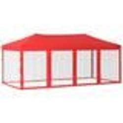 vidaXL Tente de réception pliable avec parois Rouge 3x6 m - TU