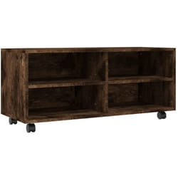 Vidaxl - Meuble tv sur roulettes Chêne fumé 90x35x35cm Bois d'ingénierie